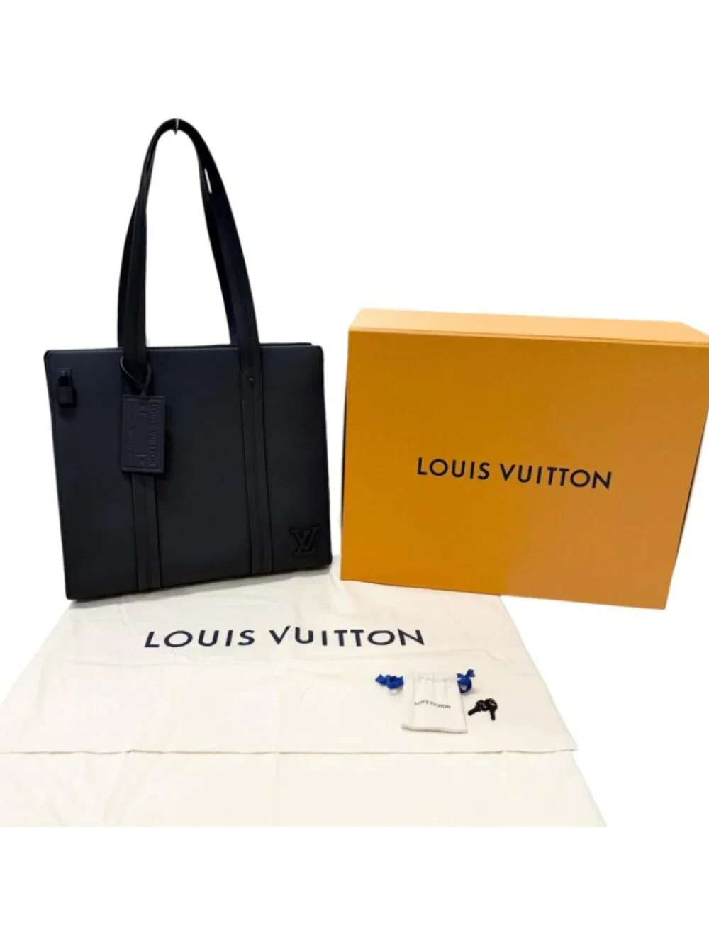 Louis Vuitton LV Aerogram Takeoff Leather Tote Black